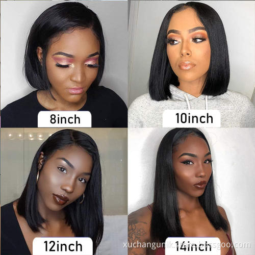 raw human hair short bob lace front wigs for black women,8 inch bob wig human hair, cuticle aligned human hair lace front wig